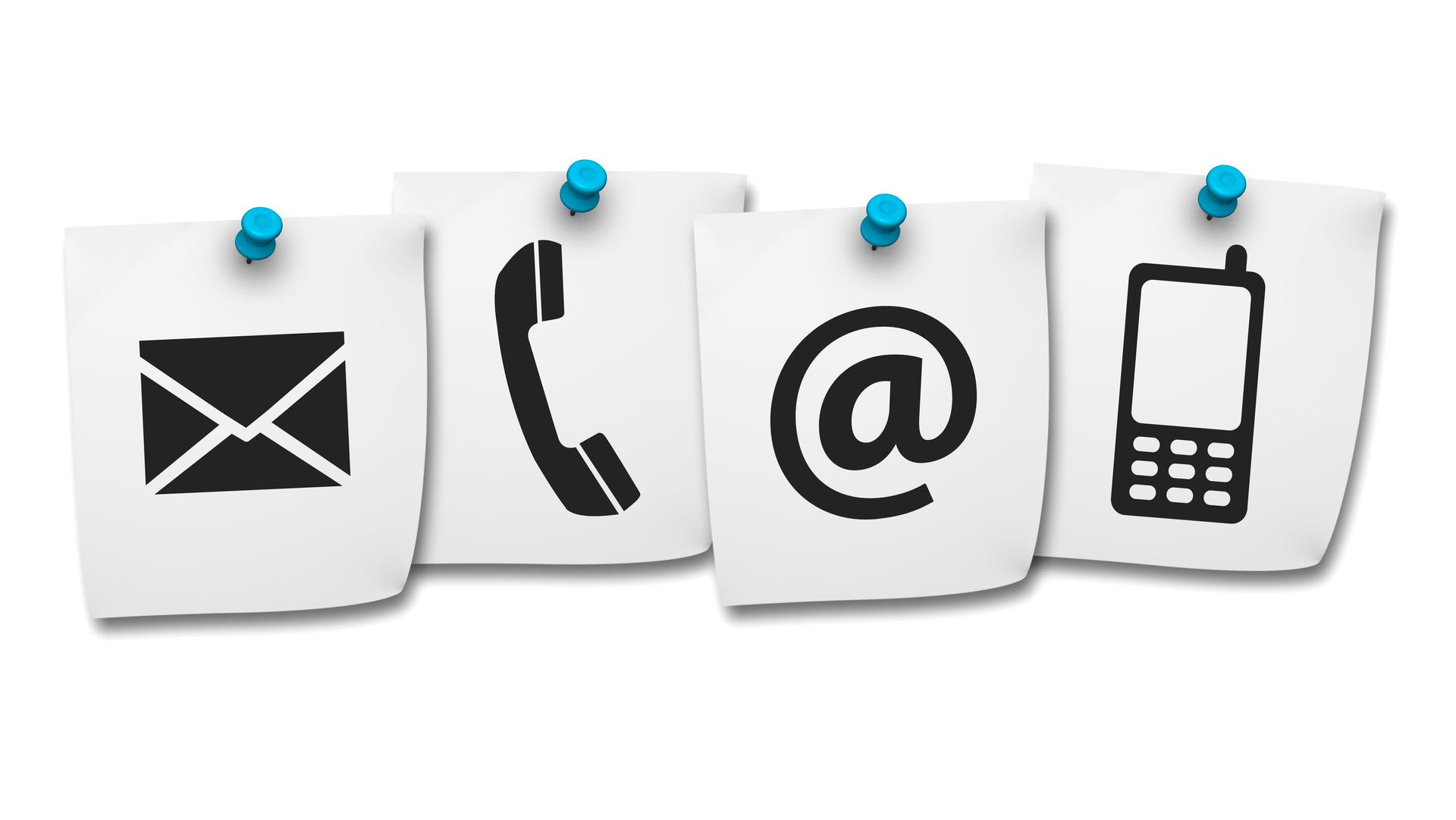 Web Contact Us Icons On Post It